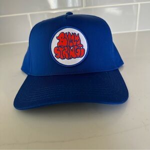 Billy Strings merchandise. Blue. Snapback trucker hat.